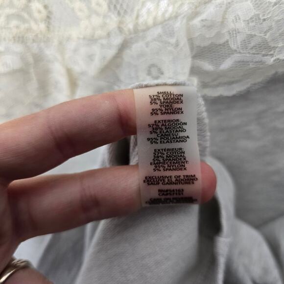 Karl Lagerfield Ruffle Lace Tee size Medium Classic Old Money Preppy - Picture 5 of 7